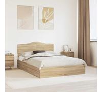 Rangement intégré Design minimaliste Modèle Chêne Sonoma 140x200 cm Marron | Lit de Rangement Chêne Sonoma 140x200 cm avec Tiroirs, Cadre en Bois d'Ingénierie, Tête de Lit Intégrée, Facile à Assembler,