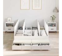Rangement intégré en pin Massif Moderne épuré 120cm Blanc | Cadre de lit avec rangement blanc 120 cm bois d'ingénierie lit plateforme moderne avec 4 tiroirs, literie de style scandinave