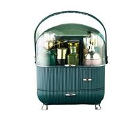 Rangement Maquillage Boîte de Rangement cosmétique Portable Cabinet Soin la Peau avec boîtier Couvercle adapté à Salle Bain Chambre Commode Coiffeuse(Green)