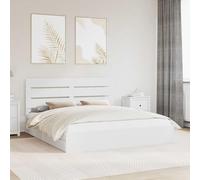 Rangement Moderne Bois d'ingénierie Chambre Épuré Blanc 180 x 200 cm | Lit de Rangement Blanc 180x200 cm Bois d'ingénierie avec Tiroirs et Tête de Lit, Sommier à Lattes Inclus, Design Moderne pour