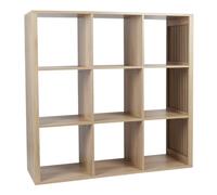 HOME DECO FACTORY – Rangement modulable Klaus – 9 cases, MDF, 102 x 32 x 99 cm – Marron