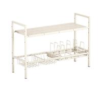 Rangement multifonctionnel sous l'évier - Étagère réglable à double couche robuste, organisateur peu encombrant pour cuisine, armoire, placard, casserole, casserole, soucoupe, penderie | maison, salle