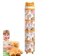 Rangement pour animaux en peluche - Tour de rangement pour le Cylindre en plastique transparent, bac de grande capacité peluches, support jouet d'angle, accessoires décoration chambre d'enfant salle j