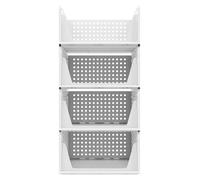 Rangement pour armoire - Paniers de rangement pliables - Lot de 4 - Plastique PP - 4 niveaux - 43 x 33,5 x 8,5 cm - Pour armoire