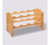 Rangement pour bouteilles empilables avec 8 emplacements en bambou coloris naturel - Longueur 46 x Profondeur 24,5 x Hauteur 29,5 cm - PEGANE - Naturel