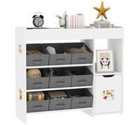 Rangement pour enfants, 9 paniers amovibles, structure résistante, blanc