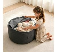 Rangement pour jouets en peluche - 60 x 30 cm - Sans rembourrage - Pour chambre d'enfant - Coin douillet - Canapé de sol, coussin d'assise, matelas de sol d'enfant (gris foncé)