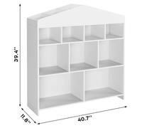 Rangement pour jouets pour enfants - Bibliothèque à 9 compartiments - Style maison de poupées - En bois - Modèle sur pied - Pour la salle de jeux et la chambre d'enfant - Blanc
