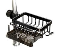 Rangement robinet Détachable Sans Perçage Gain De Place Stable | Panier Égouttoir Vaisselle Pour Robinet D'Évier Pour Maison Salle de Bains Buanderie Garde-manger Noir