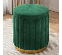 Rangement Rond - Tabouret Champignon en Velours avec Couvercle Amovible, Rangement pour Repose-Pieds, Chaise de Coiffeuse pour Salon, Chambre à Coucher, Salle de Maquillage
