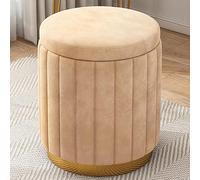 Rangement Rond - Tabouret Champignon en Velours avec Couvercle Amovible, Rangement pour Repose-Pieds, Chaise de Coiffeuse pour Salon, Chambre à Coucher, Salle de Maquillage