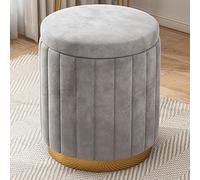 Rangement Rond - Tabouret Champignon en Velours avec Couvercle Amovible, Rangement pour Repose-Pieds, Chaise de Coiffeuse pour Salon, Chambre à Coucher, Salle de Maquillage