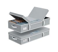 Rangement Sous Lit Grande Capacité avec Fenêtre Transparente gris