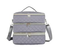 Rangement Vernis A Ongle Sac de rangement vernis à ongles, 80 bouteilles, grand sac bandoulière Portable for cosmétiques, organisateur for voyage Salon manucure, d'huile essentielle 3 couches(Grey)
