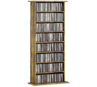 Rangements pour CD et DVD - HOMCOM - 8 compartiments et 6 étagères réglables - capacité max. 360 CD/185 DVD et Blu-ray - marron