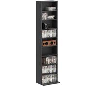 Rangements pour CD et DVD - HOMCOM - 9 compartiments - 260 CD/120 DVD - panneau de particules - 33 x 24 x 140 cm - noir