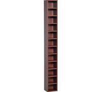 Rangements pour CD et DVD, šŠtagššre colonne de rangement, meuble de rangement avec 12 compartiments, capacitšŠ max. 204 CD, 21 x 20 x 175 cm, marron