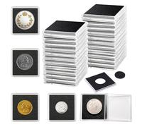 Rangements pour Pièces de Monnaie,Lot de 20 capsules de monnaie de 40 mm - Avec anneaux en mousse (17/20/25/27/30/33/38/40 mm) Classeur Pièces de Monnaie,Adapté pour la Monnaie de Collection