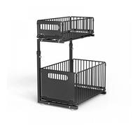 Rangements sous evier organisateur coulissant-MENGDA-2 niveaux-Paniers de rangement pour cuisine-Aucune installation requise-Noir