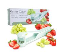 RANJI - Coupe Raisin Multifonction - Coupe Tomates Cerises & Fraises - Coupe Fruits en Quartiers - Gadget Cuisine Pratique - Découpe Fruits et Légumes Facile à Nettoyer (Bleu)