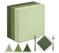 RANJIMA Lot de 120 Serviettes en Papier Vert Sauge Eucalyptus 33×33cm, Serviette de Table en Papier Premium 3 Plis Qualité Supérieure Décorations pour Mariage Anniversaire Fête de Noël et Restaurant