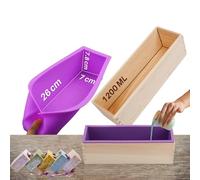 Rankomu Moule à Savon Silicone Détachable en Bois 1200ML - Moule Rectangulaire pour Chocolat, Gâteau, Glace & Savon Artisanal - Résistant au Four/Lave-vaisselle (-40°C~220°C)