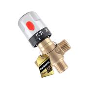 Rankomu Thermostat Chauffe Eau Mélangeur Mitigeur Thermostatique en Laiton G1/2" 15 mm Avec Limiteur de Température 38-42°C Pour Salle de Bain Douche Lavabo Sécurité Anti-Brûlure
