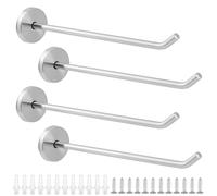Rannb Lot de 4 crochets simples à long nez en acier inoxydable 20,3 cm de | Crochets muraux robustes pour suspendre des vêtements, porte-serviettes pour chambre à coucher, cuisine, placard