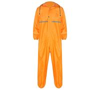 ranrann Homme Combinaison de Pluie Imperméable Réfléchissant Salopette de Travail à Capuche Combinaison Pêche Zippé Multi-Usage Vêtements de Pluie M-4XL