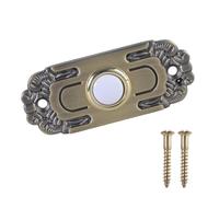 Ranuw Interrupteur de sonnette de porte mural - Bouton poussoir lumineux à LED - Presse de câblage fixe en laiton - Interrupteur mural durable - Presse de câblage fixe en laiton