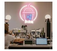 RANVEXO Néon Enseignes lumineuses Decor Boba Tea Enseigne Lumineuse Au Faite À La Main