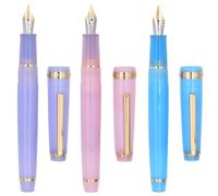 Ranvi 3 PCS Jinhao 82 Stylo Plume Acrylique Violet, Bleu et Rose, Plume Fine Iridium Garniture Dorée avec Ensemble Convertisseur