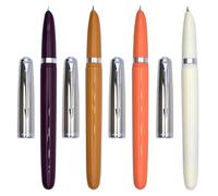 Ranvi Jinhao 86 Lot de 4 stylos plume à pointe extra fine avec convertisseur d'encre (blanc, orange, marron, violet)