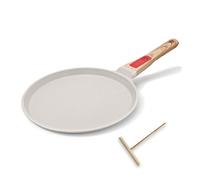 RANX INGST Poêle à Crêpes 20 cm avec Poignée Amovible - Crêpière avec Revêtement Antiadhésif - Fonte Aluminium - Tous Feux dont Induction - Blanc