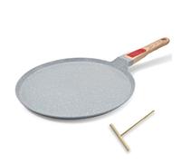 RANX INGST Poêle à Crêpes en Céramique 30 cm - Crêpière avec Poignée Amovible - Tous Feux dont Induction