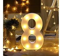 Raopuzi Chiffres Lumineux Lettres Lumineuses Télécommande Alphabet Lumineux Lampe LED Lettre Lumières Lettre Deco Opérateur à Piles pour Réceptions Partie Mariage Maison Décoration (8)