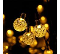 Raopuzi Guirlande Lumineuse Solaire, 30 LED Guirlande Lumineuse Couleur Extérieure et Interieur IP65 Etanche 2 Modes, USB Boules Lumineuses Jolie Décoration pour Noël,Fête,Jardin,Terrasse,Balcon (C)