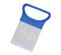 Raopuzi Tout-en-Un Tranche-Oignon,Oignon Couteau à trancher Acier Inoxydable Aiguille à Viande Coupe-Pommes de Terre，Trancheur d'oignon Support d'oignon Anti-Odeur et Hachoir(11 x 7,8 cm) (Bleu)