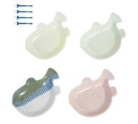 Râpe à ail en céramique forme de petit poisson, 4 pièces, disque broyage multifonctionnel, lavable au lave-vaisselle for l'ail et le gingembre Pour Gingembre