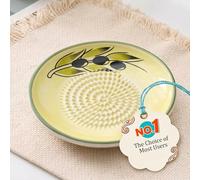 Râpe à ail et gingembre en céramique, gadget de cuisine multifonction avec pince à herbes, éplucheur et support de brosse, idéale pour tomates, trempettes à l'huile d'olive et cadeau (A)