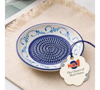 Râpe à ail et gingembre en céramique, gadget de cuisine multifonction avec pince à herbes, éplucheur et support de brosse, idéale pour tomates, trempettes à l'huile d'olive et cadeau (D)