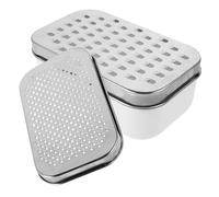 Râpe à Fromage Double Face en Acier Inoxydable, Coupe-légumes | Deux Surfaces Grossière et Fine, Boîte Détachable, pour Pommes de Terre et Agrumes, Argenté