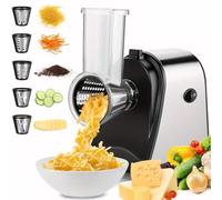 Râpe à fromage électrique, machine à salade avec 5 lames différentes, 250 W, trancheuse électrique pour la maison, la cuisine, râpe électrique pour fromages, fruits, légumes, sans BPA