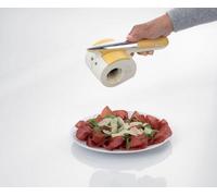Râpe à fromage électrique rechargeable avec 2 rouleaux en acier inoxydable, blanc/jaune, e, lavable sans fil, étanche.