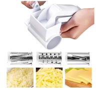 Râpe à Fromage Rotative, avec 3 Râpe à Tambour, Rappe a Fromage Manuelle Moulin à Râpe Fromage en Plastique, Lavable au Lave