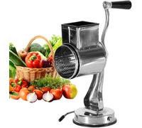 Râpe à fromage rotative en acier inoxydable avec manivelle, râpe manuelle de cuisine avec base aspirante, râpe à manivelle pour légumes, fromage, pommes de terre