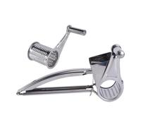Râpe à Fromage Rotative en Acier Inoxydable, Coupe Fine ou Grossière | Ensemble, Démontage et Remontage Faciles, Usage la Cuisine, Finition Argentée, Outils Cuisine