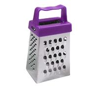 Râpe à fromage, trancheuse en acier inoxydable, râpe à 4 côtés verticale, antidérapante, sans danger pour la cuisine, les pommes de terre, les légumes, les fruits Violet