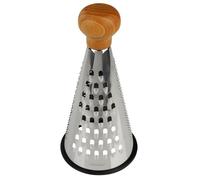 Fackelmann 31036 Râpe en inox, Râpe à fromage, Râpe à légumes, Manche en bois certifié FSC, Acier inoxydable, 24x12cm, Marron, Argenté