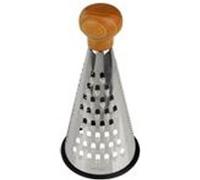 Fackelmann 31036 Râpe en inox, Râpe à fromage, Râpe à légumes, Manche en bois certifié FSC, Acier inoxydable, 24x12cm, Marron, Argenté